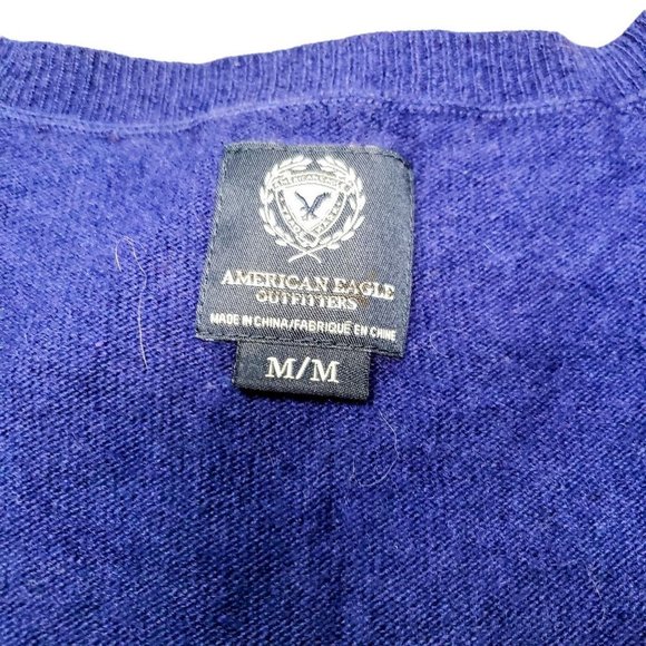 American Eagle Blue Button Front Cardigan Sweater Women's Size Medium ( M ) - Picture 3 of 7